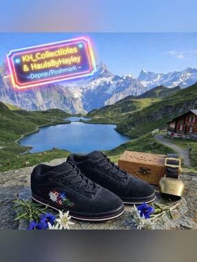 90s Swiss Alpine Fantasy Floral Suede Boots - Size US 9/9.5 | EU 40 NWOT Vintage